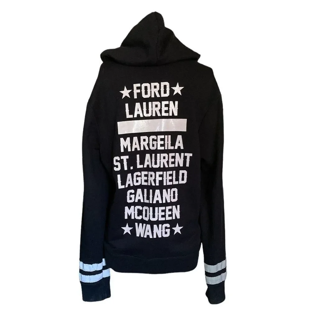 Rare!  GRIND HOUSE Black Label - Fashion Designer Hoodie with reflective strips